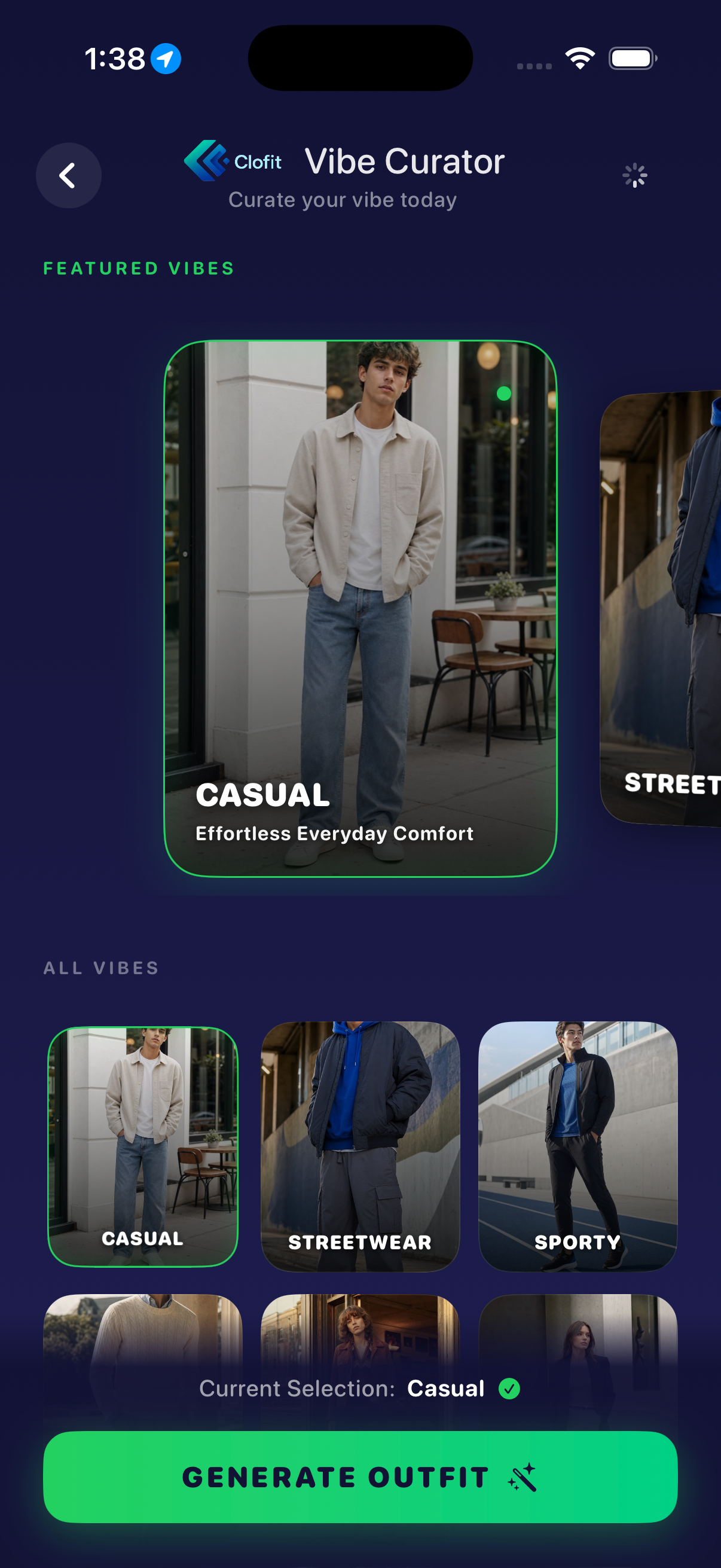 Générateur de tenue par vibe